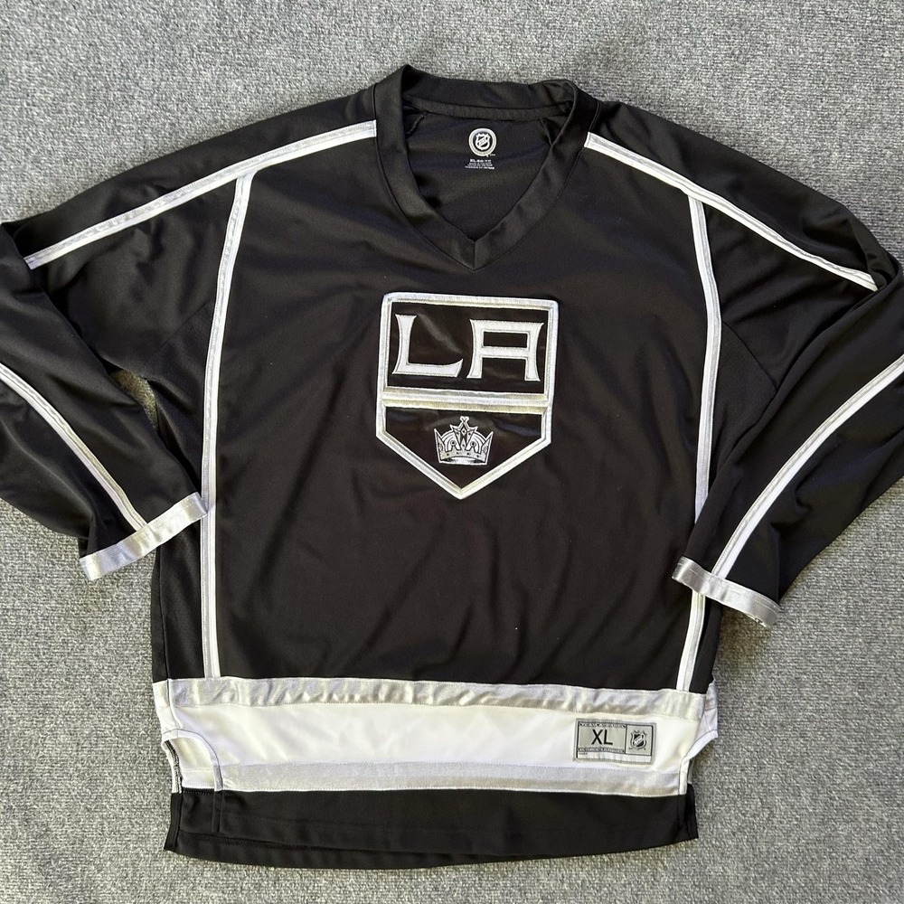 Los Angeles Kings Jersey Mens XL Black NHL Hockey Team Apparel LA Shield Crest
